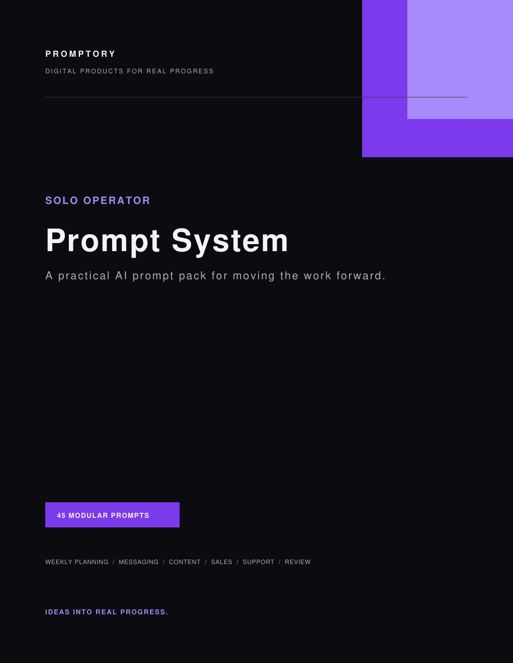 Solo Operator Prompt System cover preview